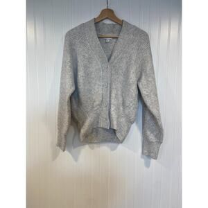 Topshop Cardigan Women’s S Gray Wool Button Up, Preppy, Basic, Ribbed